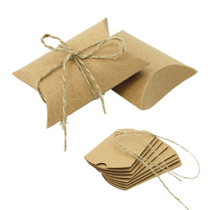 9*6.5*2.5cm Blank Kraft Paper Wedding Candy Box Mini Personalized <strong>Pillow</strong> Shaped Box White <strong>Pillow</strong> Shaped Gift <strong>Small</strong> Candy Box - Product Image 1