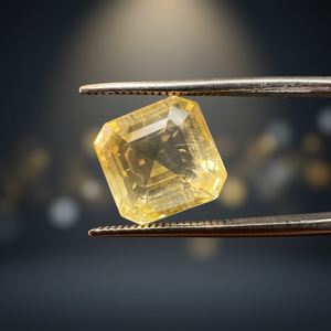 Saphir Jaune Naturel de Ceylan 7,77 Ct, Taille Octogonale Carrée, Pierre Précieuse Libre, Mine du Sri Lanka, pour Bague, Pendentif, Bijoux Fins - Product Image 3