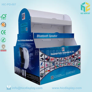 Présentoirs double face de palette de carton de casques de téléphone de carton ondulé d'usine pour le supermarché - Product Image 4