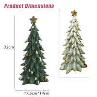 Fabrik Großhandel Hohe Qualität 35cm dekorative Harz weiße Weihnachts bäume mit Lichtern Indoor Home Tabletop Decor