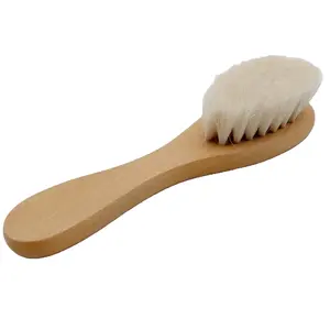 Baby Hair Brush for Newborns & Toddlers, Facial Cleansing Brush Manufacturer Wooden Lotus Wood+ Natural Goat Bristles Body 33g