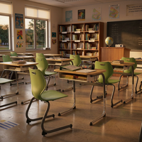 Prix compétitif, mobilier scolaire durable et écologique pour une seule salle de classe, chaise de bureau ergonomique pour étudiants, réglable en hauteur, OEM