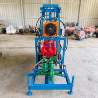Foreuse hydraulique robuste sur roues de 200 m pour puits d'eau, avec moteur diesel, pompe, roulement, boîte de vitesses et système d'exploitation