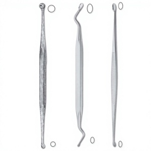 Ensemble de curettes chirurgicales dentaires 6flowers en acier inoxydable, instrument manuel pour chirurgie orale, classe II, certifié CE F9-493 ISO 2015 - Product Image 3