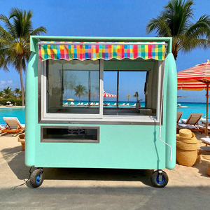 Carritos de Comida Móviles de Acero Inoxidable para Helados y Café, Pequeños, para Exteriores, a Precio Económico - Product Image 1