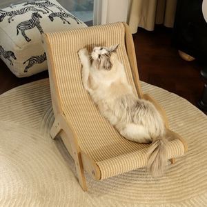 Muebles para Gatos Personalizados, Tabla Rascadora Multifuncional, Sofá de Descanso con Marco de Madera, Sillón Reclinable Dos en Uno, Árbol para Gatos - Product Image 1