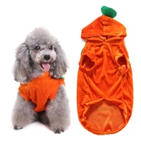 Costume d'Halloween pour animaux de compagnie en polyester écologique de haute qualité, motif citrouille, vêtements amusants pour chiens, déguisement de bonbons ou farces, design moderne