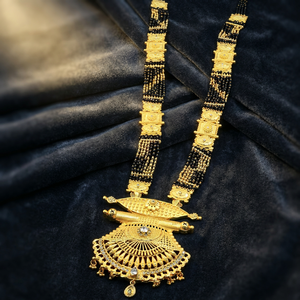Wholesale 24K Micron Gold Forming AD Stone Mangalsutra with Big Pendant, Traditional Wedding Jewelry <b>Bridal</b> AD Stone Mangalsutra - Product Image 1