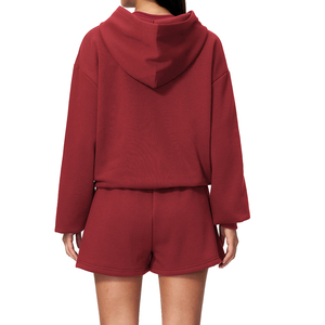 <span class=keywords><strong>Wei</strong></span> Yi Solider, atmungsaktiver, leichter Anzug, warmer Schweiß-Cardigan, Kapuzenjacke mit Reißverschluss, kurze Ärmel, elastische Taille, Shorts, Sportanzug - Product Image 2