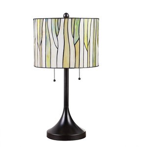 European Style Stained <strong>Glass</strong> Dome <strong>Table</strong> Lamp with Crystal <strong>Lighting</strong> Electric Bronze E26 Bulb Base for Elegant Home Decor - Product Image 1
