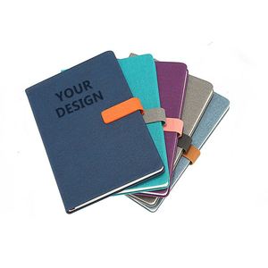 Customizable Colors Eco-Friendly Luxury <b>A5</b> Executive <b>Diary</b> Paper Silk Screen Printed Leather Cover Metal Buckle Promotional OEM - Product Image 1