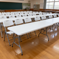 Table pliante en plastique HDPE de 6 pieds avec poignée de transport portable pour séminaire ou atelier
