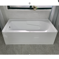 Baignoire autoportante en acrylique, design moderne, écologique, rectangulaire, portable, avec jupe, conforme aux normes nord-américaines, populaire pour hôtels intérieurs