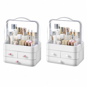 Organizador de Cosméticos Portátil de 3 Niveles para Encimera, Organizador de Maquillaje a Prueba de Polvo, Estuche para Cosméticos, Organizador de Belleza, <span class=keywords><strong>Caja</strong></span> de Maquillaje - Product Image 4
