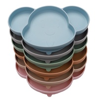Assiette en Silicone pour tout-petits enfants vaisselle en Silicone enfant assiette à dîner bébé alimentation mignon dessin animé Animal Silicone bébé assiette bol