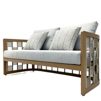 Neues chinesisch-inspiriertes nordisches Outdoor-Sofa-Set, wasserdicht, Seilgeflecht, L-Form, für Villen, Open-Air-Balkone, Garten, Freizeitmöbel