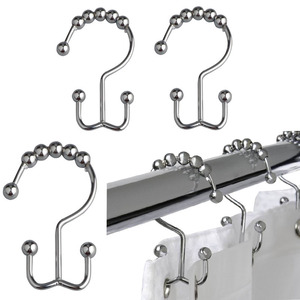 Đôi móc năm bóng con lăn rèm tắm nhẫn/vòi hoa sen thanh rèm móc - Product Image 2