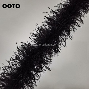 2 Yards 5 plis robe de soirée accessoire décoratif <span class=keywords><strong>pas</strong></span> <span class=keywords><strong>cher</strong></span> garniture en plumes noir <span class=keywords><strong>plume</strong></span> d'autruche <span class=keywords><strong>Boa</strong></span> - Product Image 3