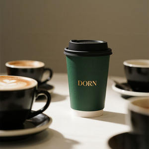 Custom Cafe Cupsペーパー使い捨て8oz 12oz 16oz 20ozカップコーヒーVasos Desechables Para Cafe Takeawayコーヒーカップ - Product Image 3