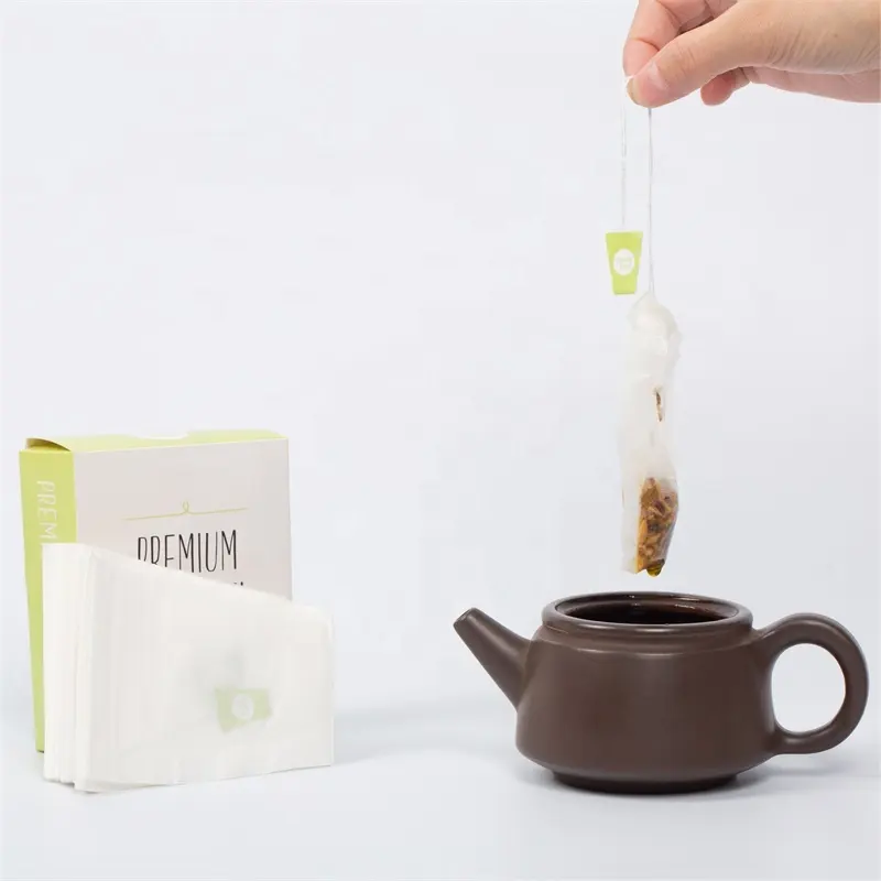 Индивидуальный чайный пакетик в коробке, натуральный бумажный чайный пакетик, фильтрующая бумага пустая с ниткой, биоразлагаемый Чайный фильтр-пакет