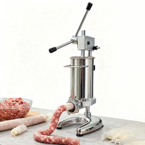 Machine de remplissage de saucisses modèle manuel capacité 2L nouvelle machine à saucisses artisanale farce de saucisses en acier inoxydable avec 4 entonnoirs - Product Image 2