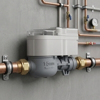 Compteur d'eau intelligent en plastique STS prépayé DN15, débitmètre volumétrique à piston rotatif R160 numérique, anti-manipulation IP68, résidentiel