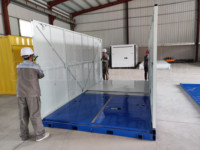 Matériau en acier soudé stockage préfabriqué assembler pliable unités de stockage portables empilables conteneur self stockage