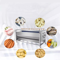 Machine de traitement du garri de petite taille 600 mm, rouleau brosse, machine à laver les ignames, le manioc, les patates douces, les légumes et les fruits