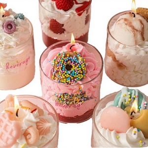 Fournisseur en gros de bougies parfumées faites à la main en cire de soja, multiples designs de desserts et de glaces, étiquette privée personnalisée, OEM, vente en gros - Product Image 2