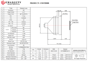 Lensa <span class=keywords><strong>Pinhole</strong></span> ChuangAn CH1928BB 1/2.7'' 3.7mm F2.5 M12 Iris Tetap Fokus Manual Resolusi MP Kamera CCTV Mini Tersembunyi - Product Image 2