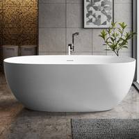 LDOW Grande baignoire en céramique autoportante égouttoir de massage à air design contemporain pour le trempage de la salle de bain Hôtels villas modernes