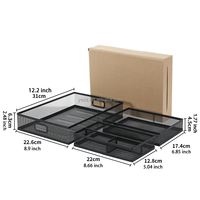 Organisateur de fichiers de bureau en métal A4 A5 personnalisable par le fabricant, multifonctionnel, pour la maison et le bureau, ensemble de 3 pièces