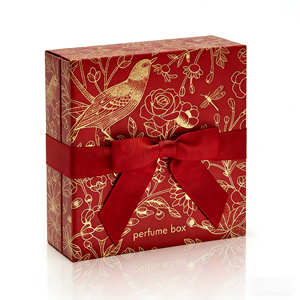 Luxuriöse Duft-Geschenkbox mit Individueller Rotgold-Folienverpackung und Band, Leeres 3-teiliges Set für 50ml Parfümflasche Direkt vom Hersteller - Product Image 2