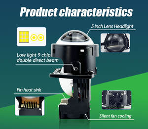 Module <span class=keywords><strong>de</strong></span> lentille bifocale 3 pouces 3 tasses Faible luminosité Phare à lentille à double faisceau direct 9 puces - Product Image 6