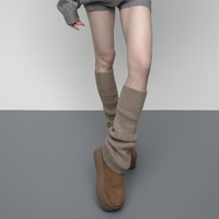 Ensemble de chaussettes amples pour femme en acrylique jacquard tricoté, respirantes et antibactériennes, avec revers au-dessus du genou, chaudes pour l'hiver