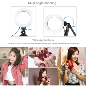 PULUZ 6.2 pouces Mini LED anneau trépied Kit Dimmable <span class=keywords><strong>Selfie</strong></span> remplissage lumière support <span class=keywords><strong>pas</strong></span> <span class=keywords><strong>cher</strong></span> 16cm bureau photographie accessoire plastique - Product Image 6