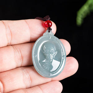 Pendentif Bouddha en Jade Bleu Naturel KHUNPAN, Asie du Sud-Est, UNISEXE, Design Original, Cadeau avec Certificat d'Expertise FG65 - Product Image 4