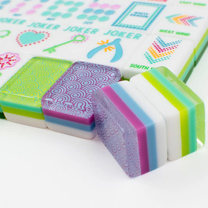 Wholesale New Light Luxury Acrylic 4-Layer Anti-Fading Striped Decorative <b>Mahjong</b> Tiles - Product Image 1