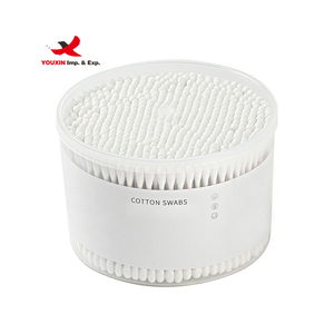 Hisopos de Algodón Orgánico Puro de Doble Punta, en Caja Redonda Personalizada, Precio Bajo, Venta Caliente, para Maquillaje - Product Image 2