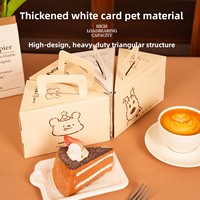 Boîte à gâteau triangulaire personnalisée de qualité alimentaire, boîte d'emballage portable pour pâtisserie avec poignée pour desserts, mousse, tranches et sandwichs