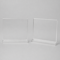 Support de signalisation en acrylique double face, présentoir de table transparent avec bords polis, logo personnalisé pour bureau, hôtel, magasin de détail