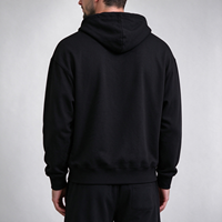 Sweat-shirt à capuche pour homme noir avec motif canard, lettrage sur la poitrine, poche kangourou, cordon de serrage, style streetwear, OEM ODM Vente en gros