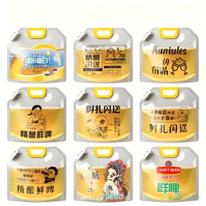 Pochette stand-up PE qualité alimentaire, logo personnalisé. Recyclable pour bière, boissons et stockage liquide. - Product Image 4