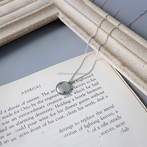 Văn học Retro Xoắn cạnh Vòng mảnh S925 Sterling Bạc vòng cổ xương đòn chuỗi trang sức cho phụ nữ - Product Image 3