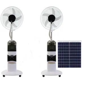 Ventilador de aire de refrigeración para exteriores, recargable, solar, rociador de niebla de agua