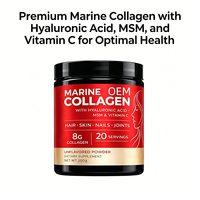 Collagène marin en poudre de type I pour la peau et le soutien des articulations, peptides de collagène hydrolysés, contient de l'acide hyaluronique et de la vitamine C