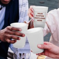 Gobelets en plastique personnalisés givrés pour stade avec votre texte et logo, 16 oz, jetables, réutilisables, pour fêtes, plusieurs couleurs