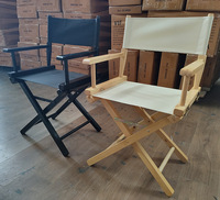 Usine directe taille personnalisée impression Portable pliant bois directeur chaise pièces avec côté maille sac pour le maquillage