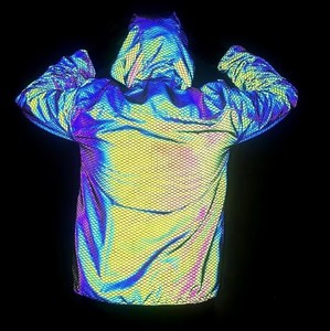 Salut vision arc-en-ciel peau de <span class=keywords><strong>serpent</strong></span> motif d'écailles de poisson impression pull réfléchissant manteau veste à capuche pour la mode de rue porter du hip hop - Product Image 1