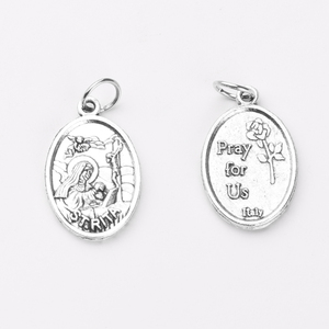 Accessoires Religieux 16x25mm Alliage de Zinc Sainte <span class=keywords><strong>Rita</strong></span> Antique Argent Plaqué Ange Signalisation Pendentif - Product Image 6